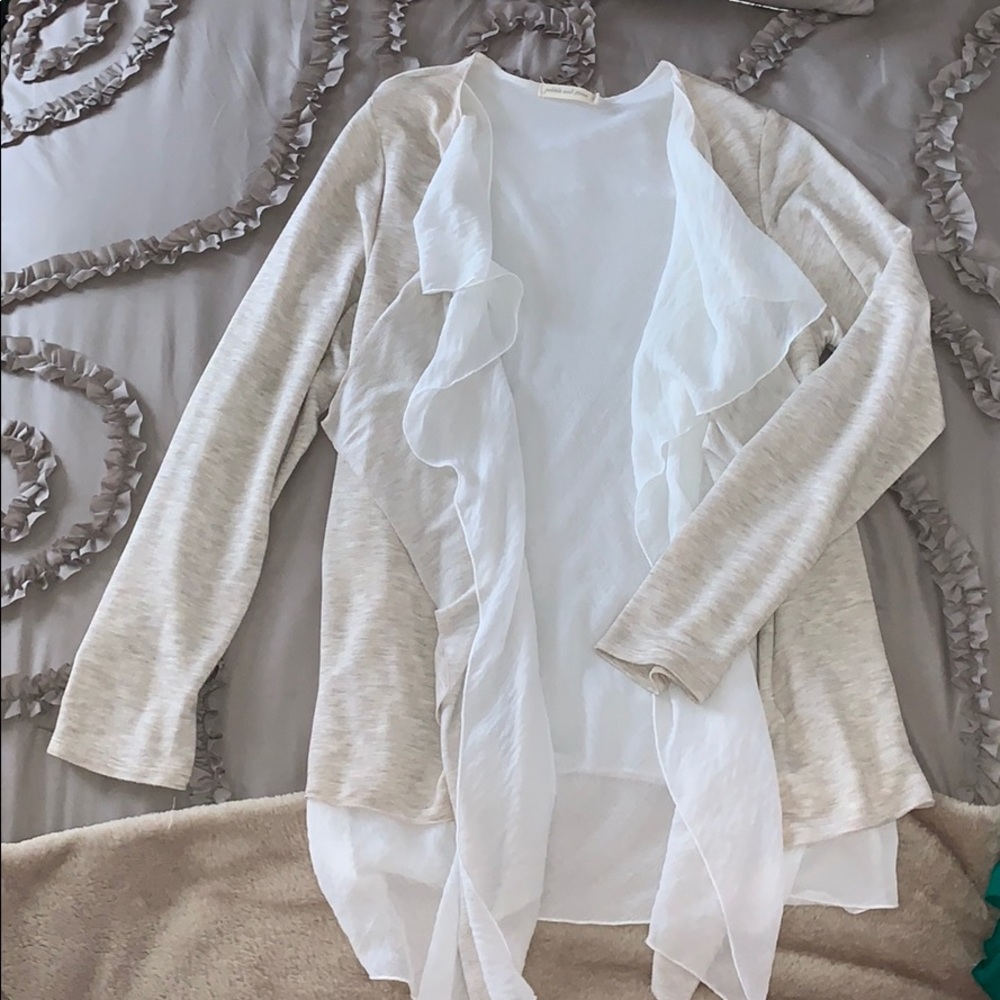 White and Cream Layered Cardigan